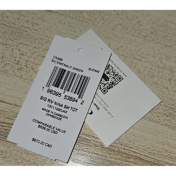 Coach CX286 Nina Small Tote Emerald Studded Signature Rivets NWT - Picture 9 of 12